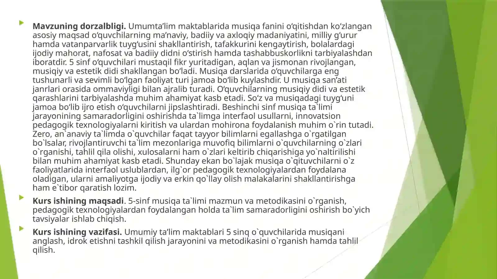 BEShINChI SINF MUSIQA MADANIYATI DARSLARI O`TILIShIDA INNOVATSION PEDAGOGIK TEXNOLOGIYALARDAN FOYDALANISh 3