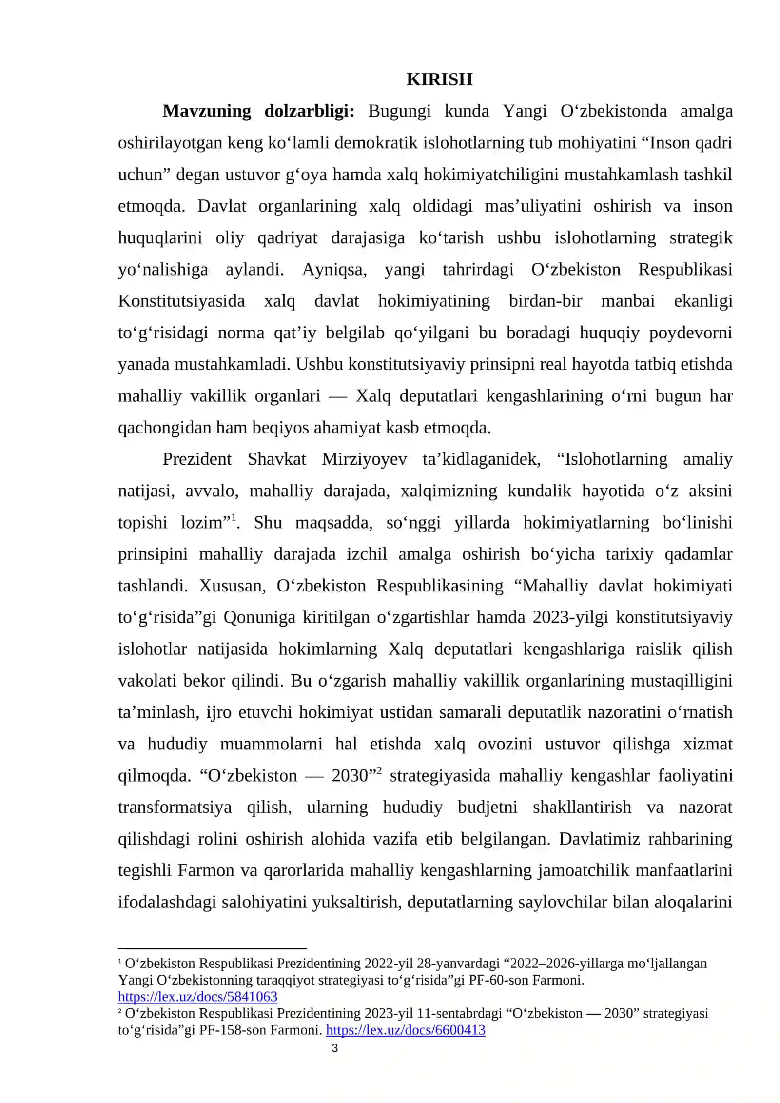 Xalq deputatlari kengashlarining xalq hokimiyatchiligidagi o‘rni kurs ishi 3