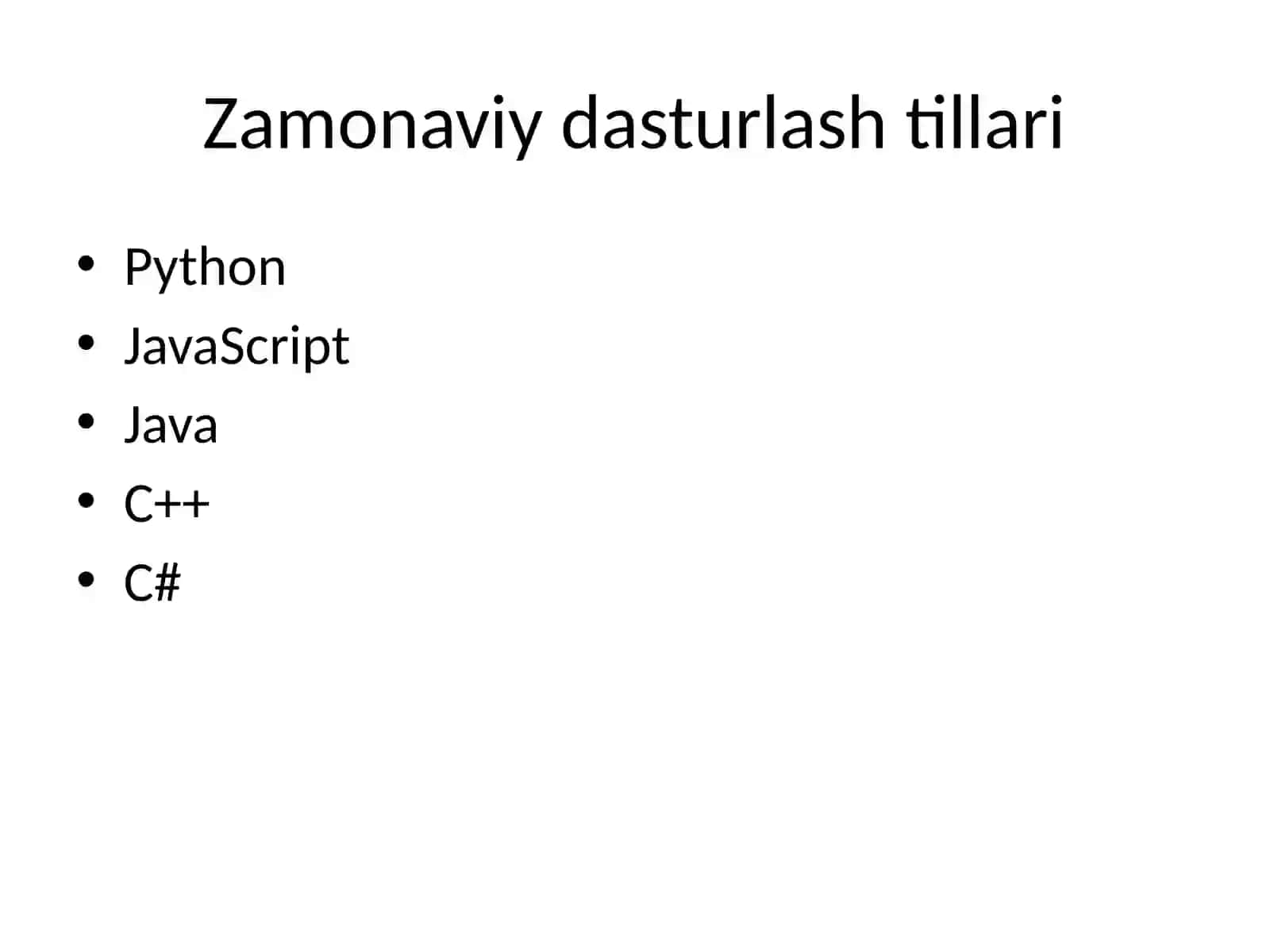 Zamonaviy dasturlash tillari va texnologiyalari 3