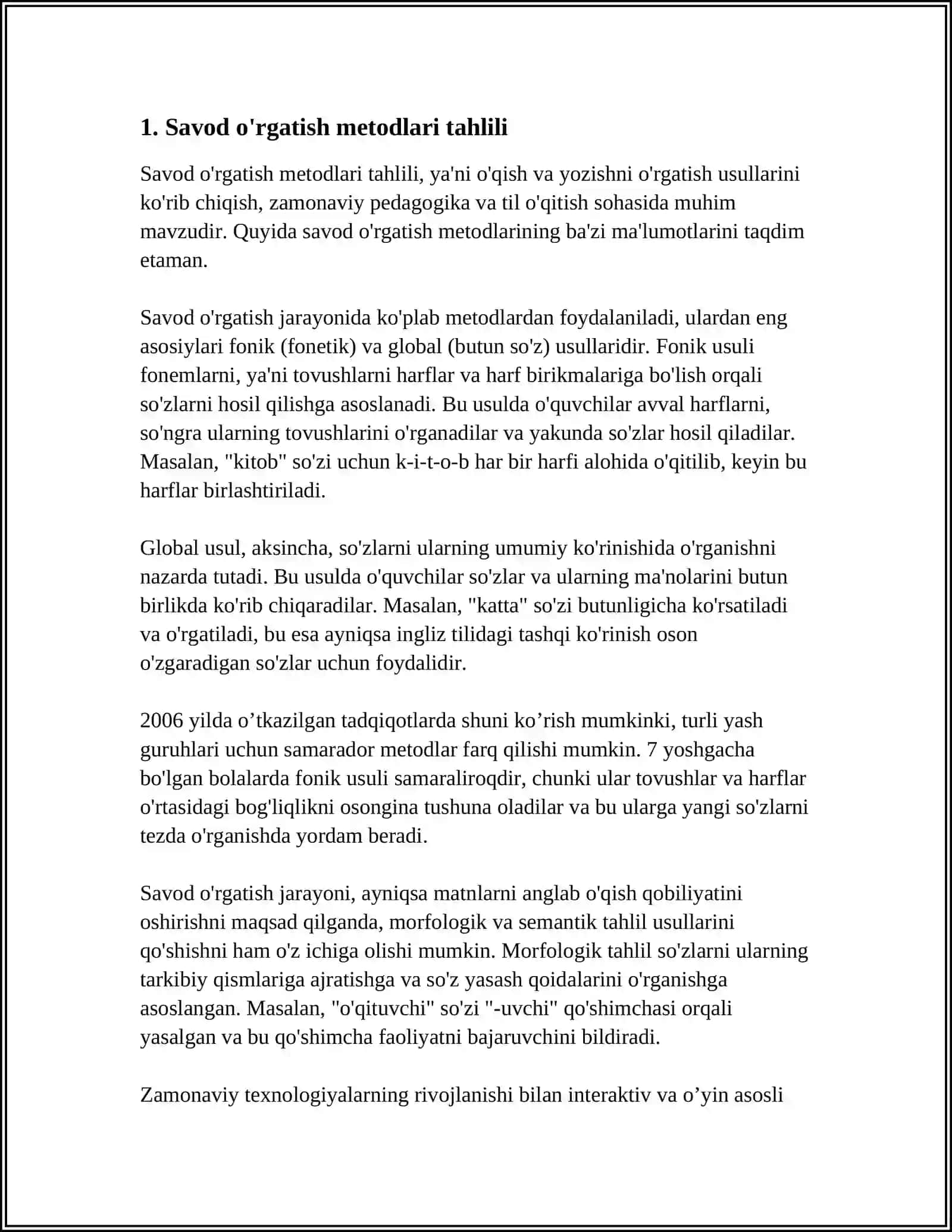 SAVOD ORGATISH METODLARIGA QIYOSIY TANQIDIY ASARLARIGA KELTIRILGAN KLASTER YARATISH 3