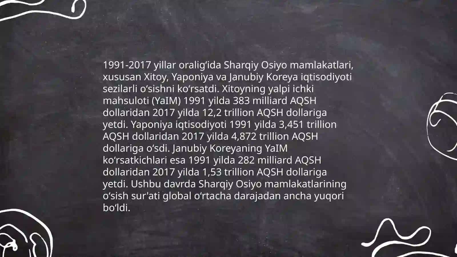 Sharqiy Osiyo mamlakatlarining iqtisodiy rivojlanishi (1991-2017) 3