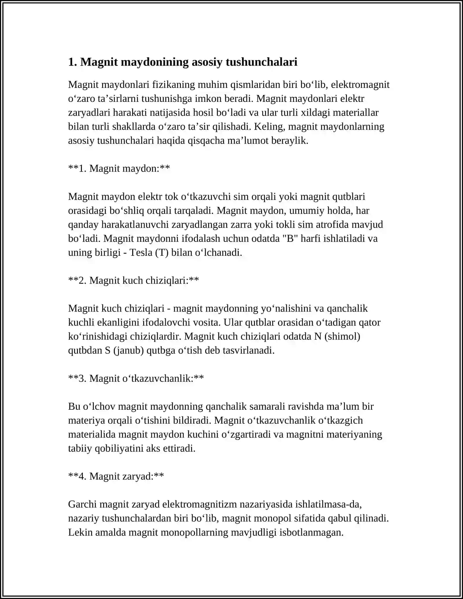 MAGNIT MAYDONI. BIO-SAVAR-LAPLAS QONUNI 3