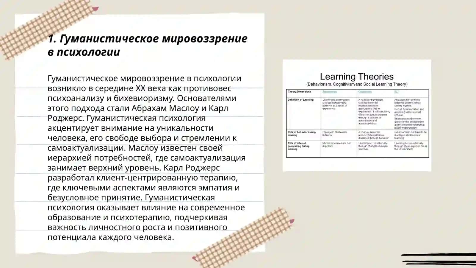 Гуманистическое мировоззрение в психологии 3