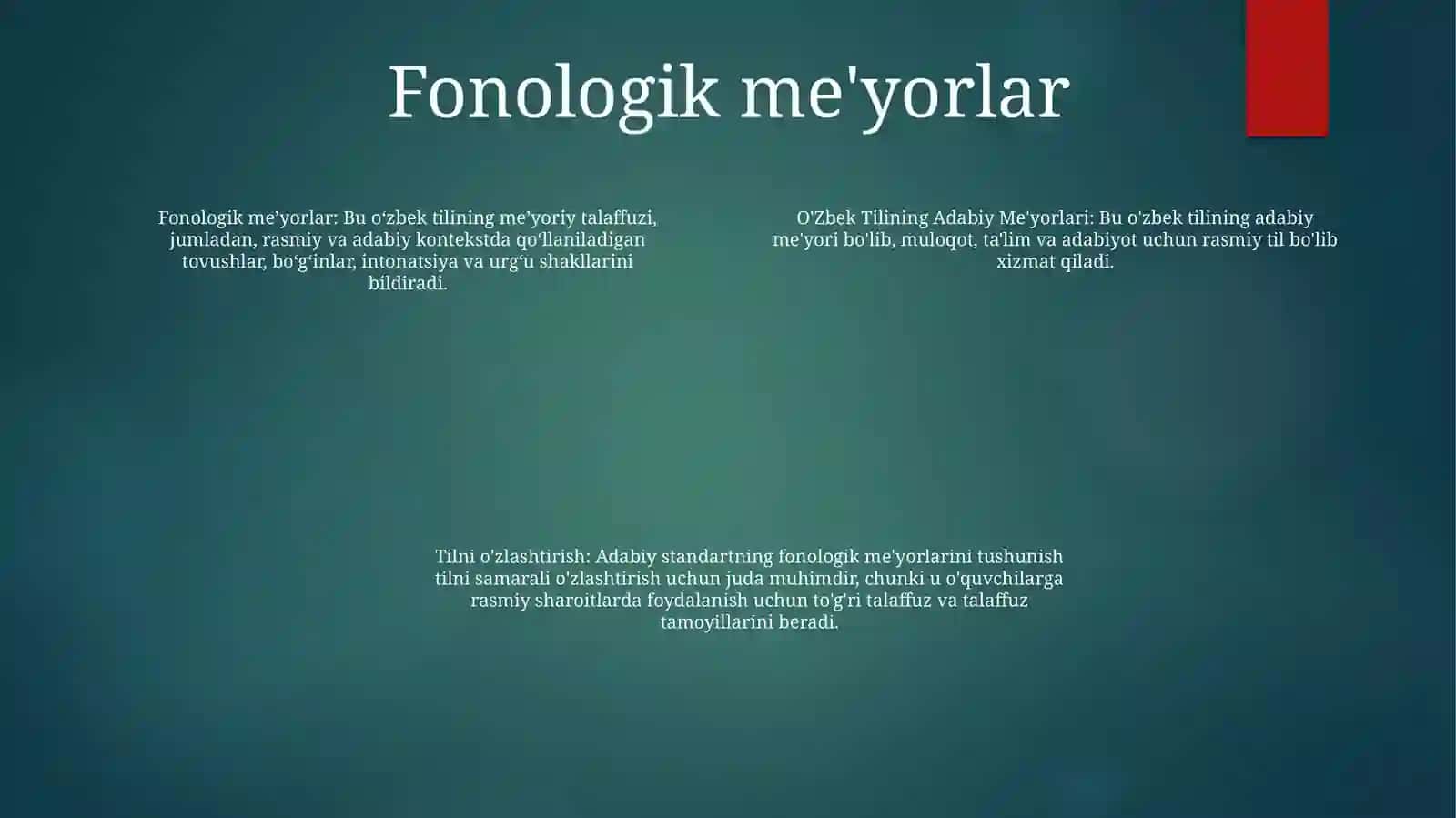 O'Zbek Tilining Adabiy Me'Yorlari 3