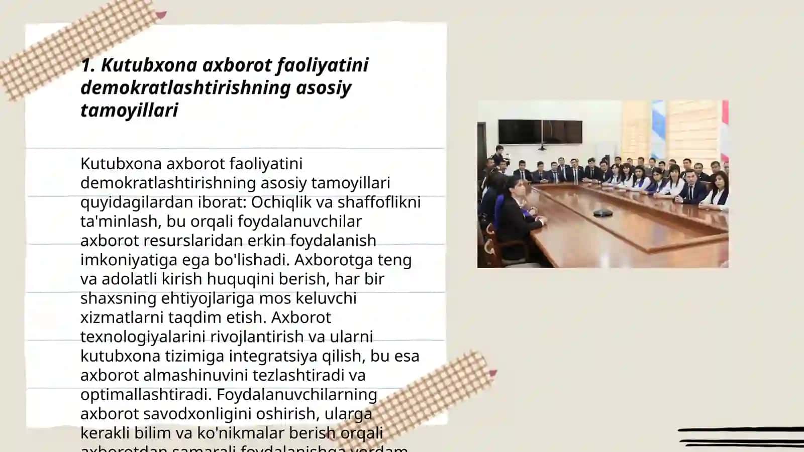 Kutubxona axborot faoliyatini demokratlashtirish va davlat jamoatchilik boshqaruvi tizimini tashkil etish 3