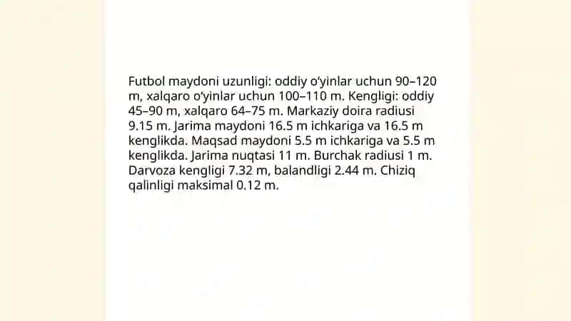 Futbol sport oʻyini qoidalari va yengil atletika 3