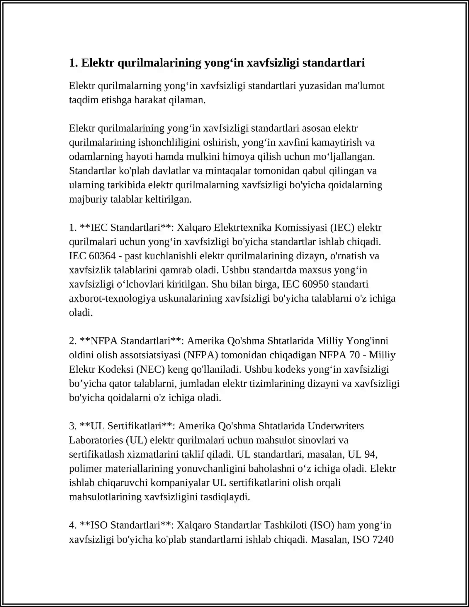 ELEKTR QURILMALARINING YONGʻIN XAVSIZLIGI 3