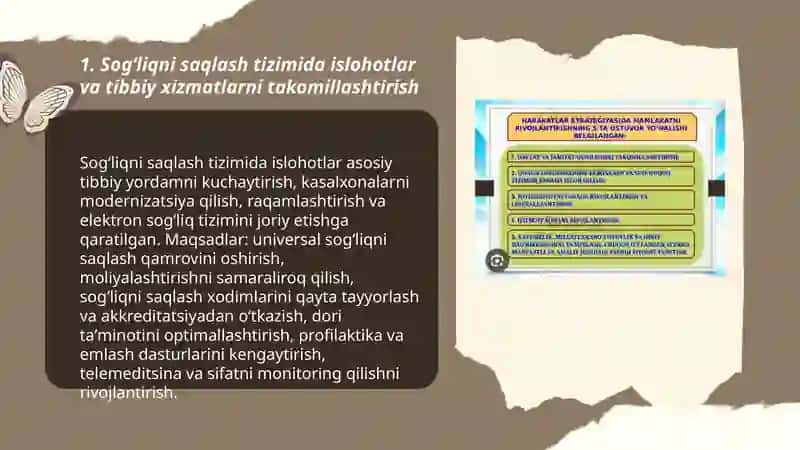 Sogʻliqni saqlash tizimida islohotlar va tibbiy xizmatlarni takomillashtirish 3
