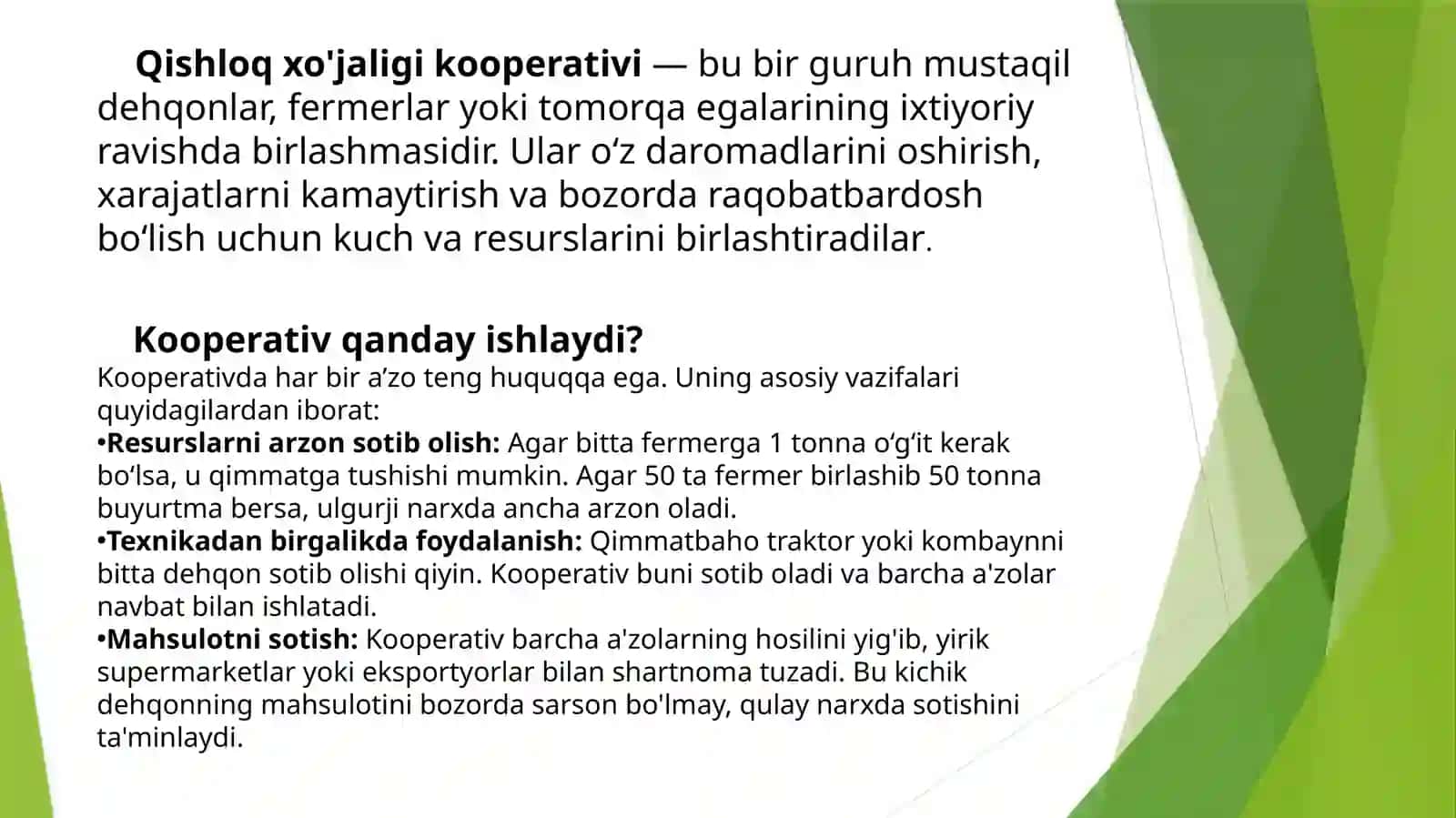 “QISHLOQ XO’JALIGI KOOPERATIVI TO’G’RISIDA’’GI QONUN 3