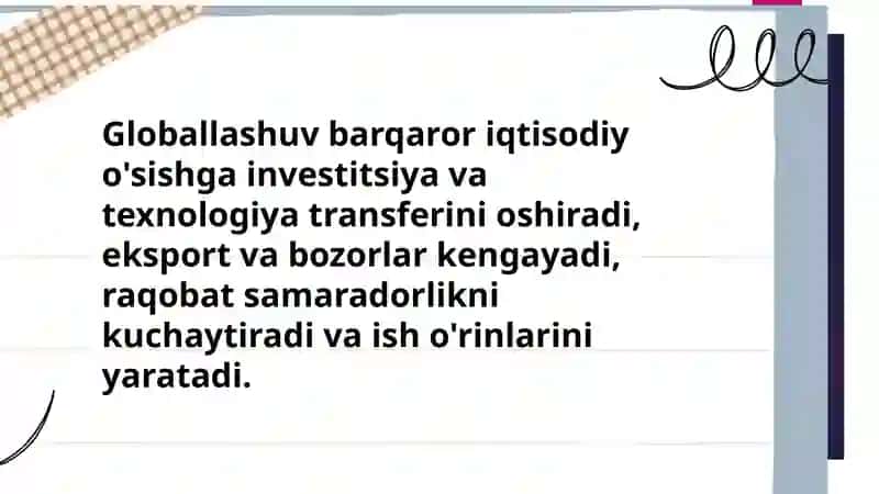 Barqaror Taraqqiyotning Globallashuv Yo'nalishlari 3