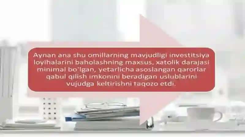 Investitsiya loyihalarini moliyaviy iqtisodiy baholashning asosiy usullari 3
