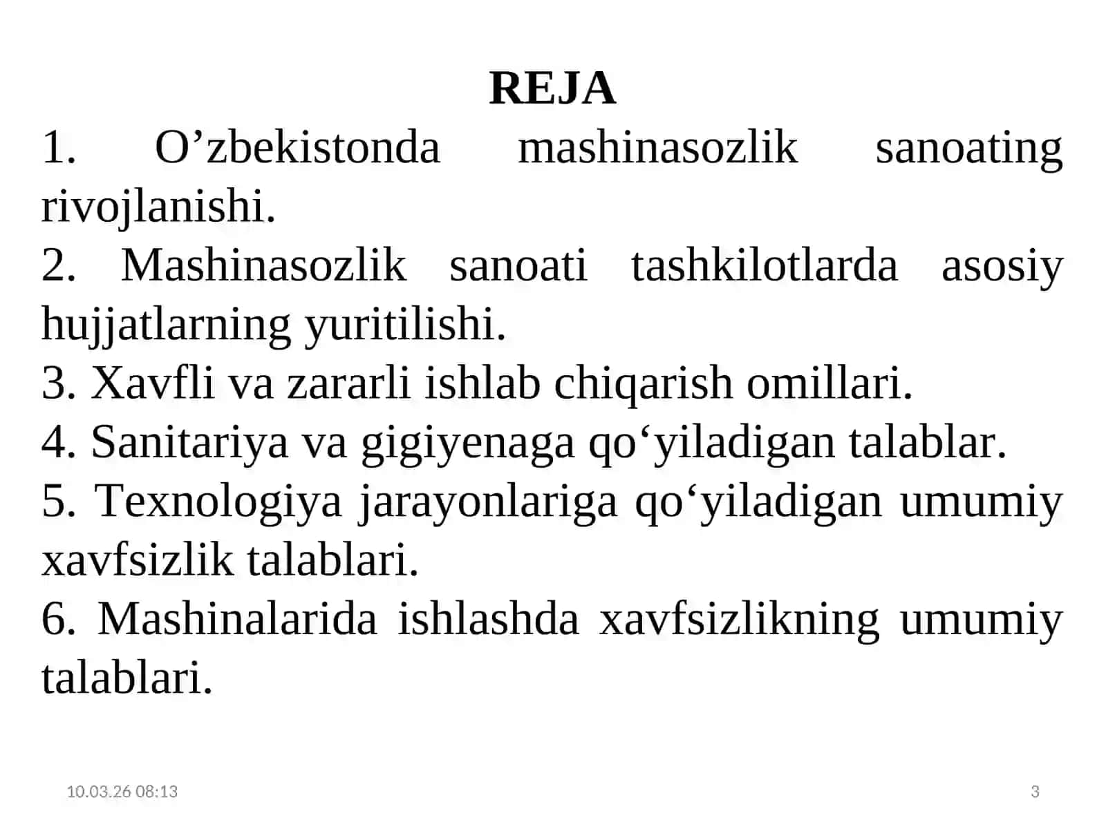 TEXNOGEN RISK VA TEXNIK TIZIMLAR ISHONCHLILIGI FANI 3