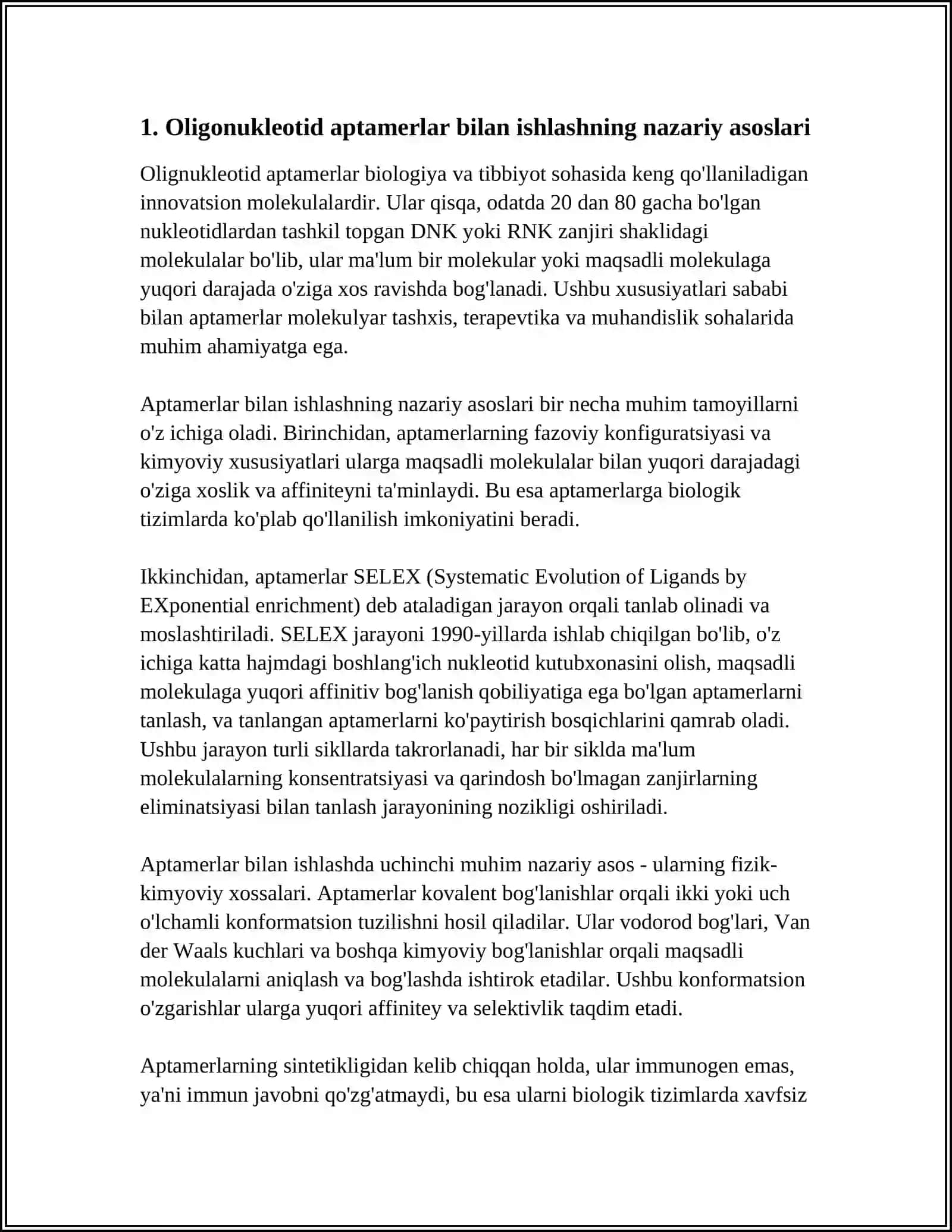 Oligonukleotid aptamerlari 3