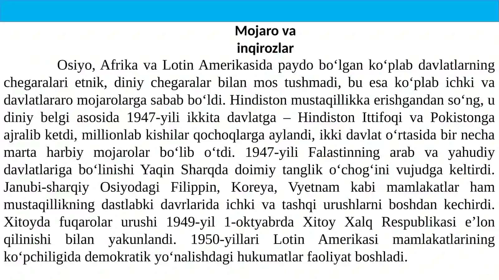 10 –Sinf  Jaxon tarix   taqdimoti 3