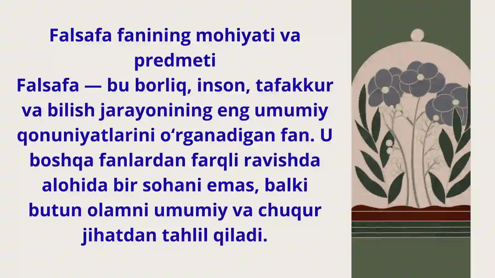 Falsafaning predmeti, maqsadi va vazifalari 3