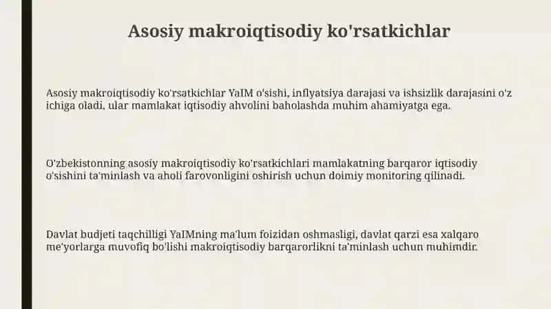 O'zbekistonning yillik ko'rsatkichlari 3