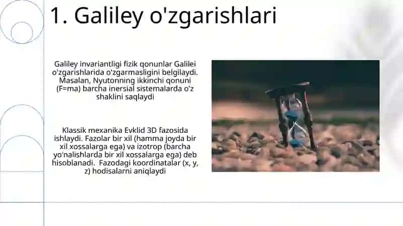 Klassik mehanikada fazo va vaqt xaqida tushuncha 3