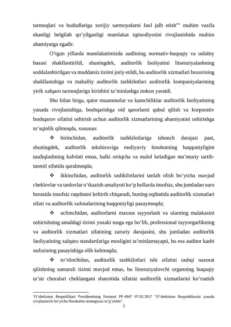 Auditorlik tekshiruvidan o'tkazish ishchi dasturi 3