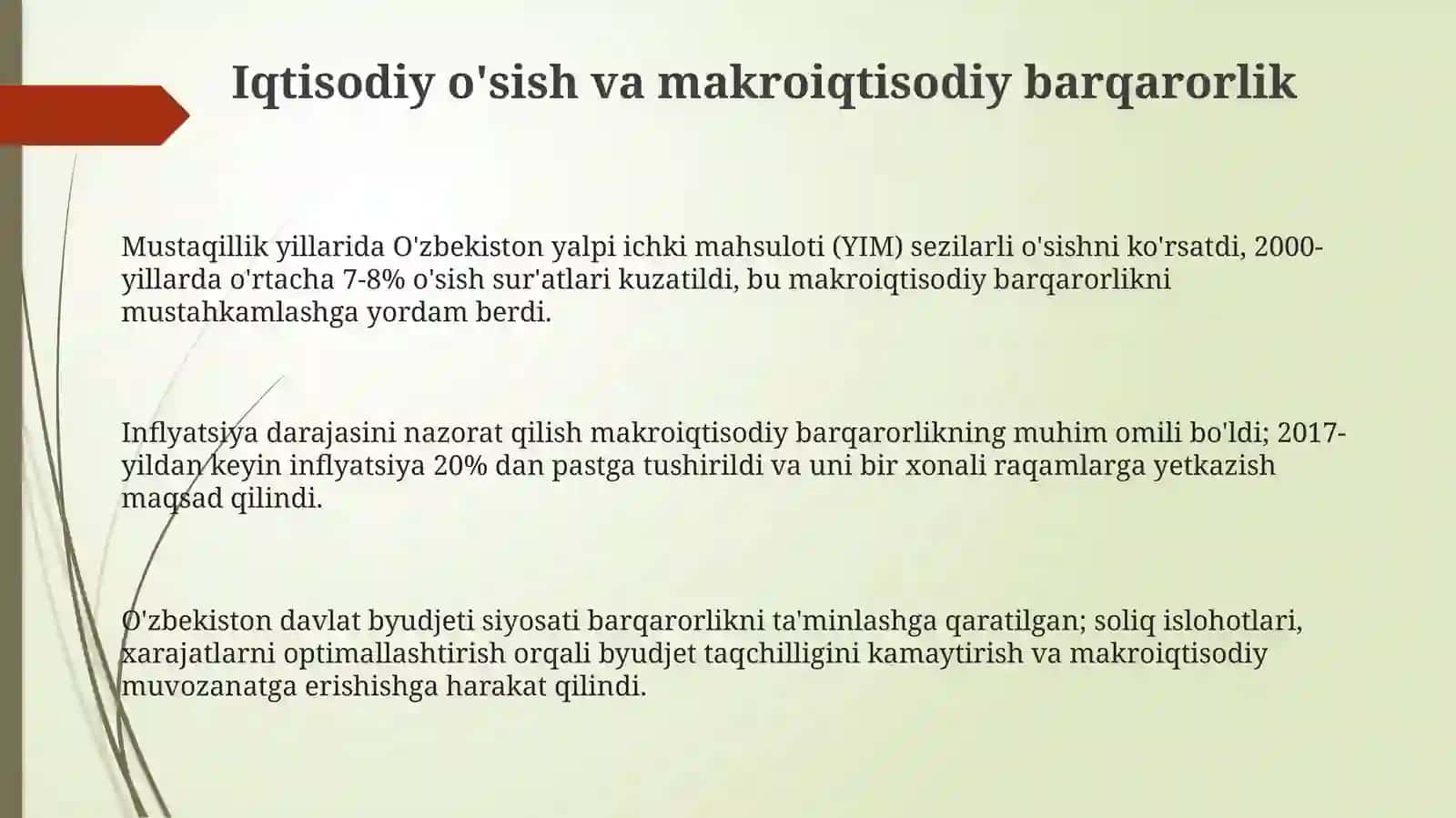 Mustaqillik yillarida amalga oshirilgan iqtisodiy islohatlarni yutuq va natijalari 3
