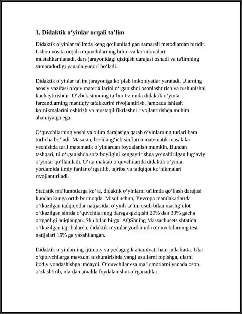 Didaktik o'ynalar 3