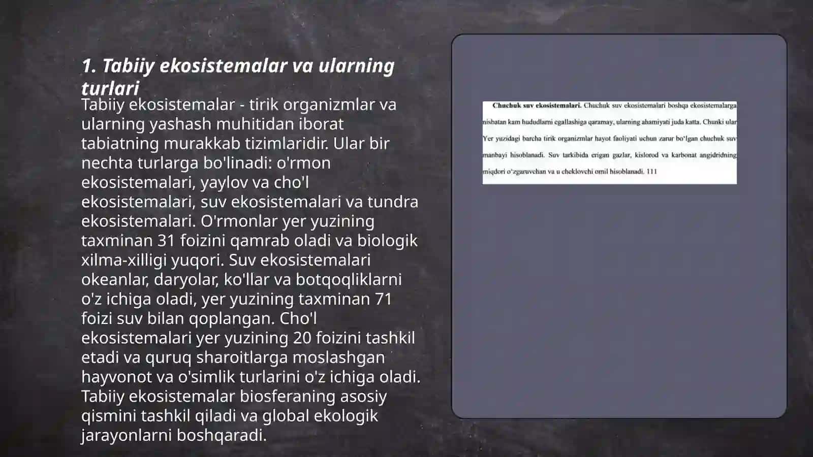 Tabiiy ekosistemalar 3