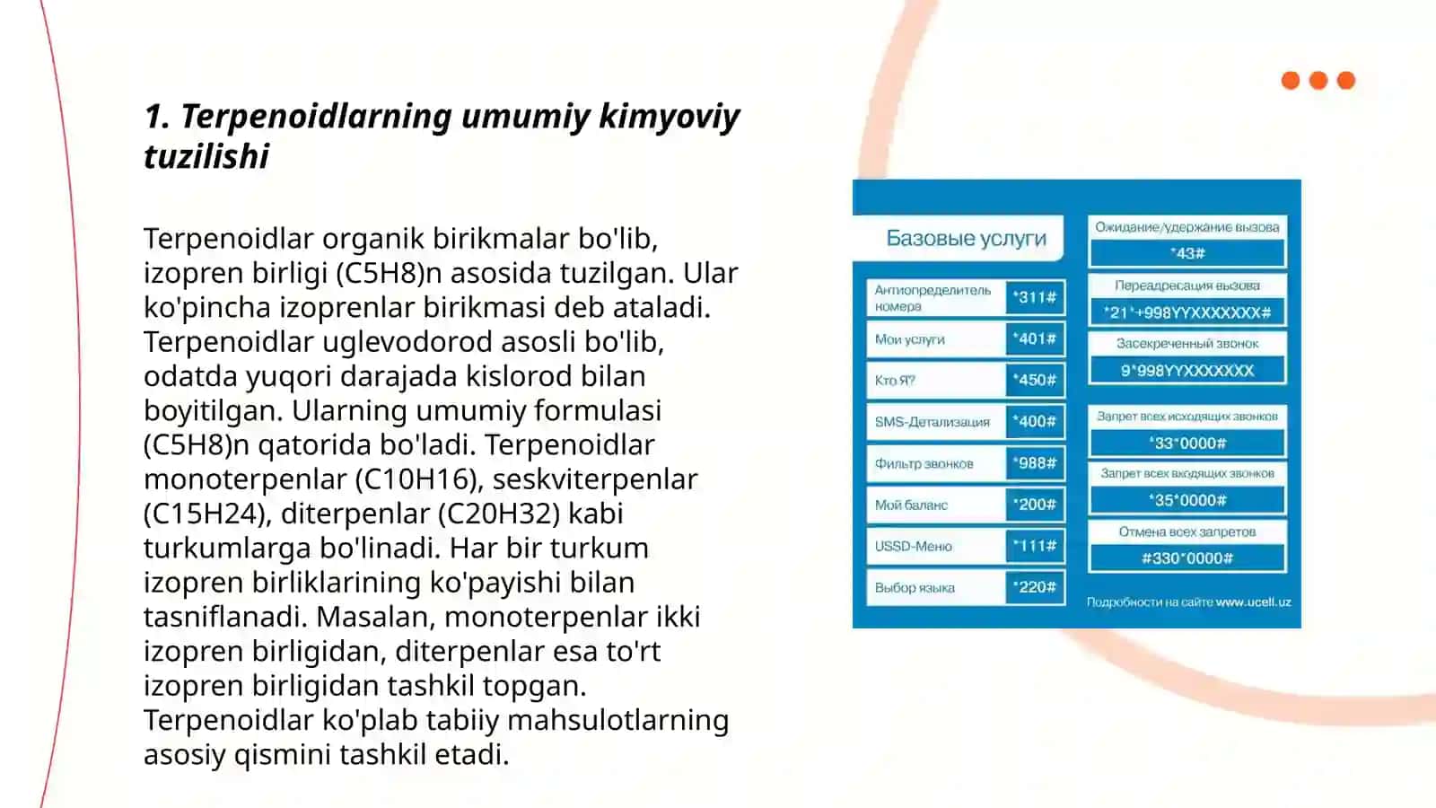 Terpenoidlarning kimyoviy tasnifi 3