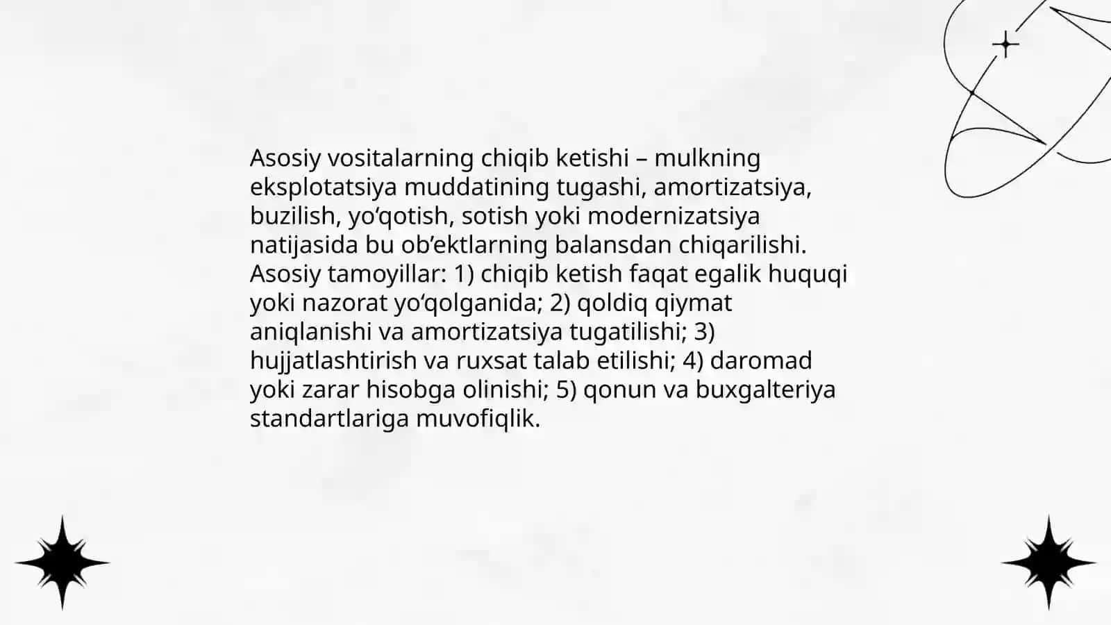 Asosiy vositalarning chiqib ketishi 3