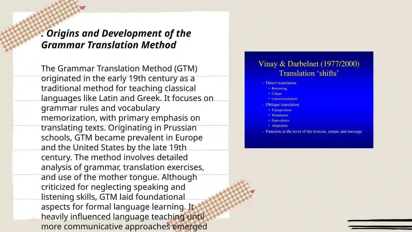 Origins and Development of the Grammar Translation Method 3