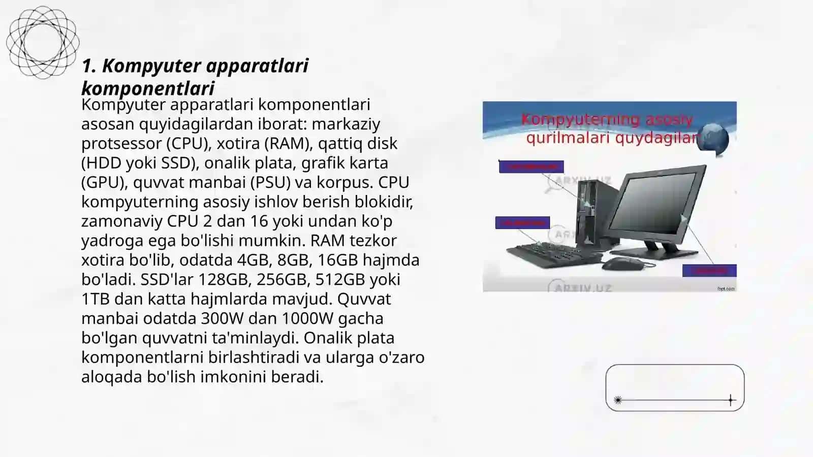 Kompyuter apparatlari komponentlari 3