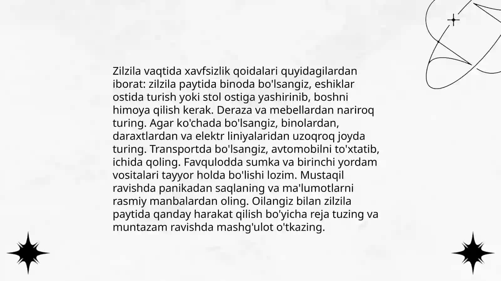Zilzila vaqtida himoyalanish 3