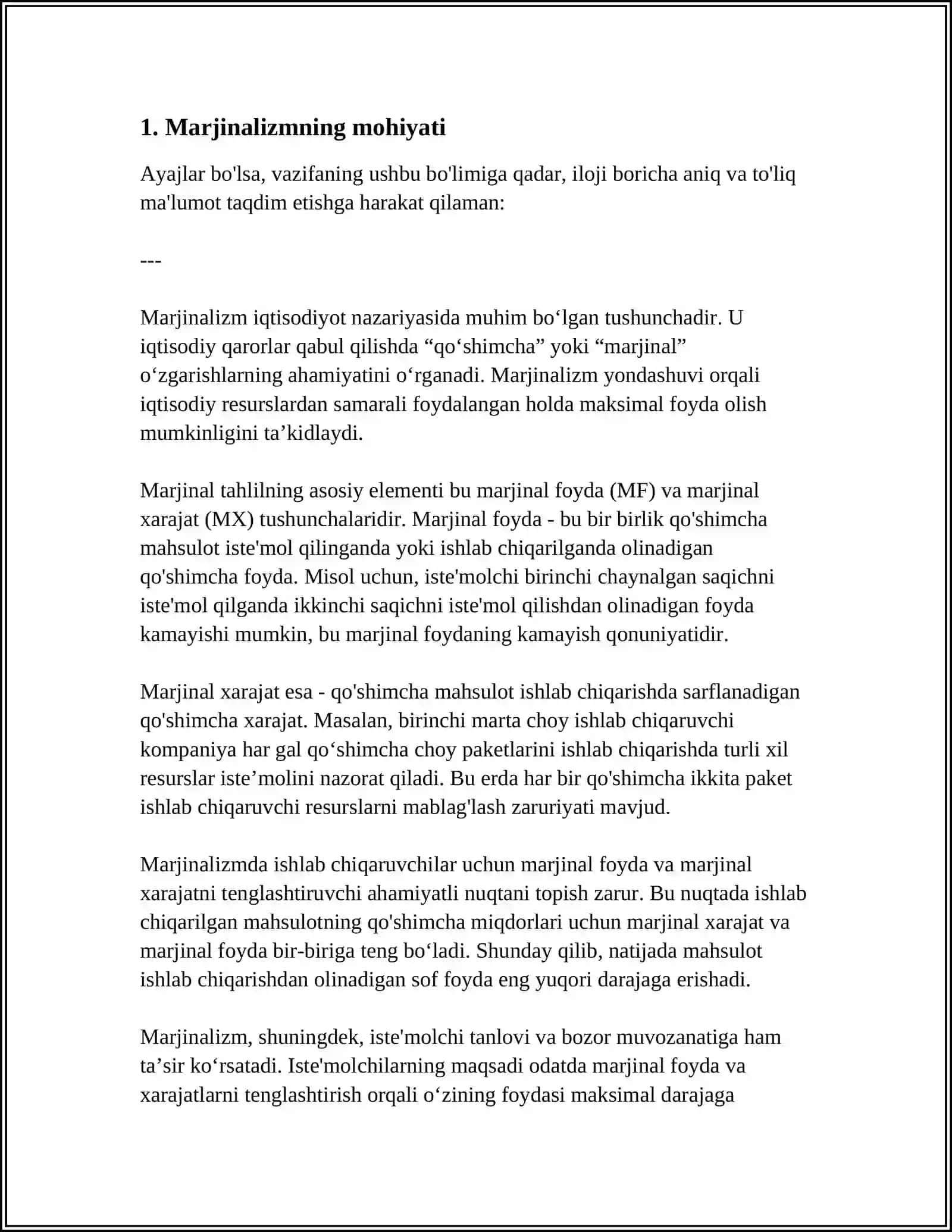 MARJINALIZM TA’LIMOTI VA NEOKLASSIK IQTISODIY MAKTABLAR 3