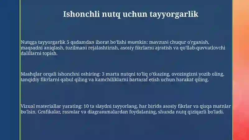 Nutqqa tayyorgarlik va ishonchni oshirish 3