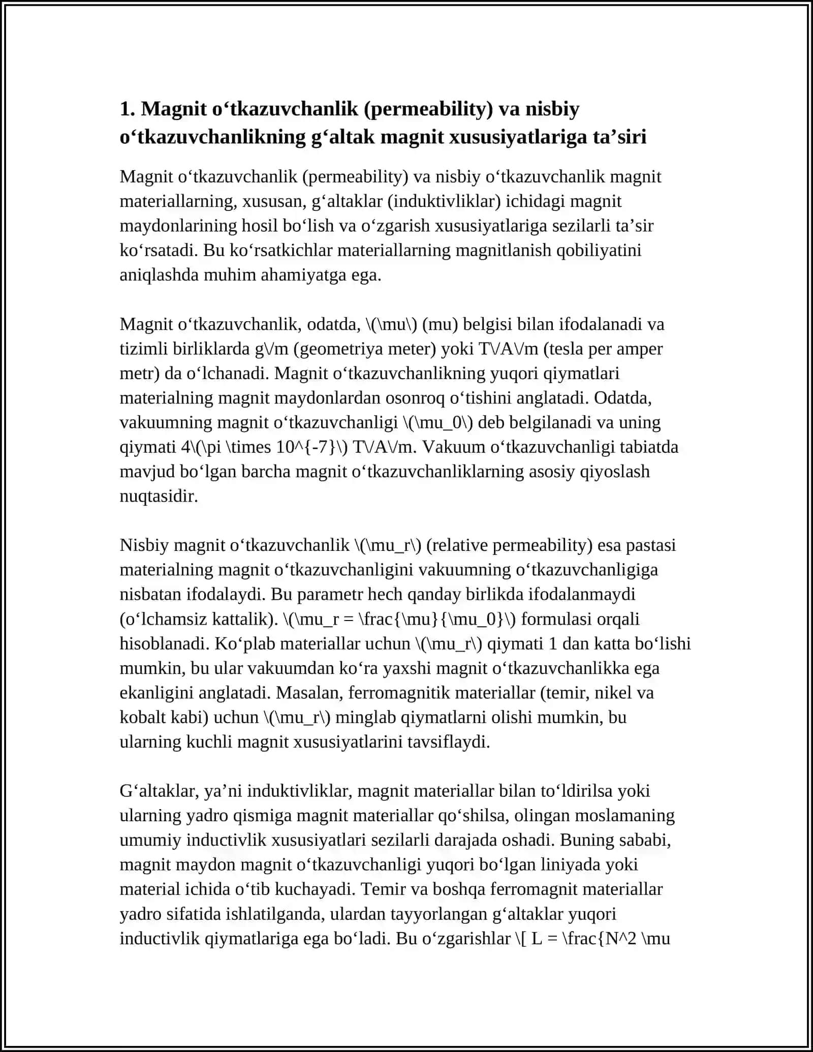 MAGNIT OʻTKAZGICHLI GʻALTAKDAGI ELEKTROMAGNITAVIY JARAYONLARNING OʻZIGA XOS XUSUSIYATLARI 3