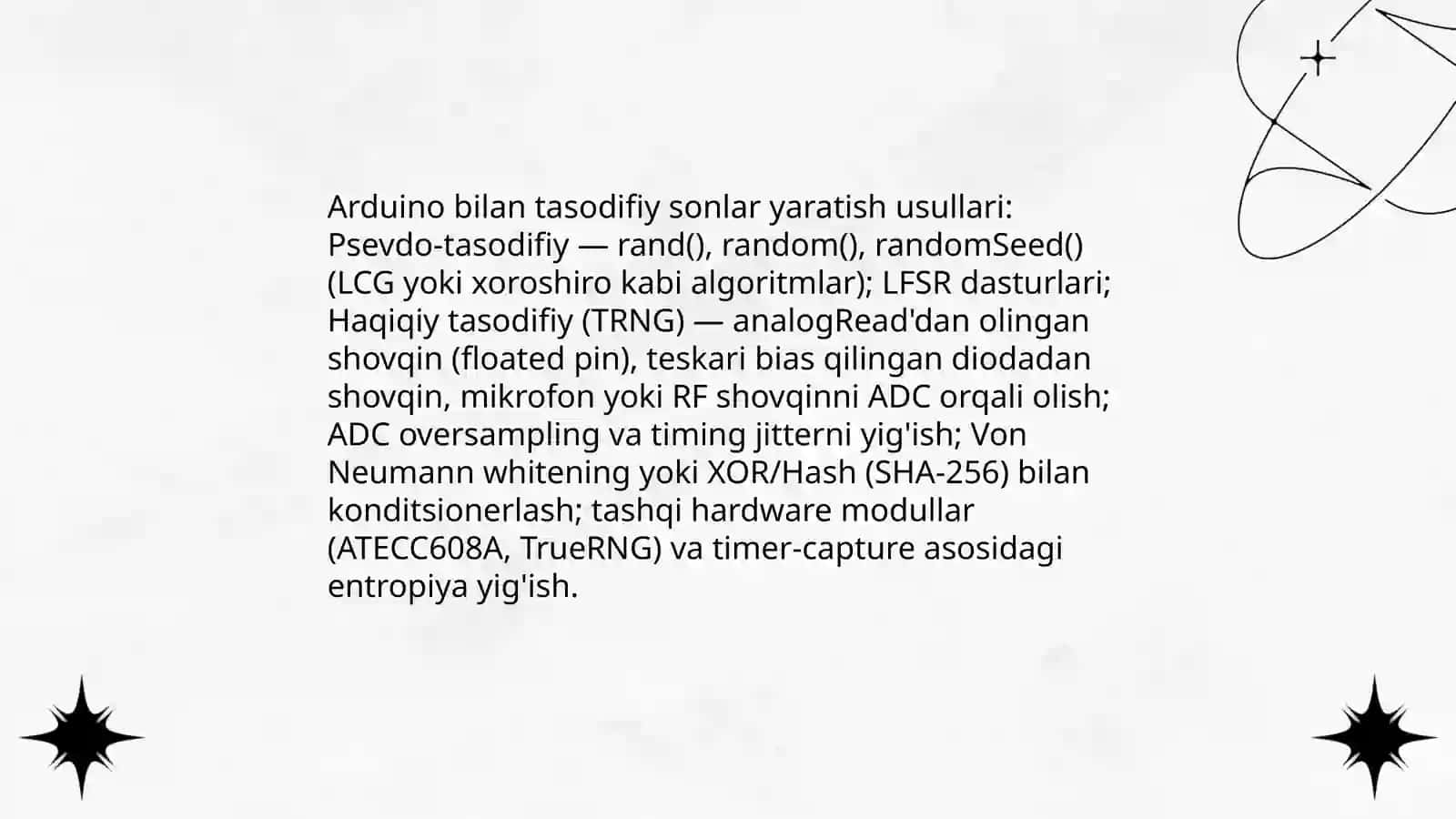 Arduino tasodifiy kattaliklar generatori 3