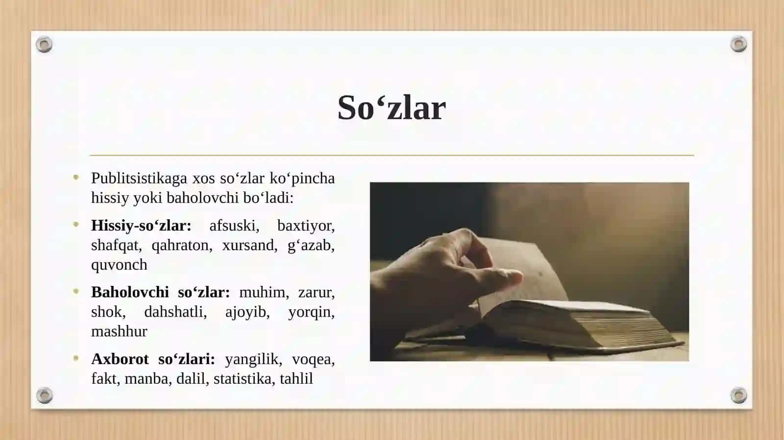 PUBLITSISTIKAGA XOS SOʻZLAR, BIRIKMALAR VA IBORALAR 3