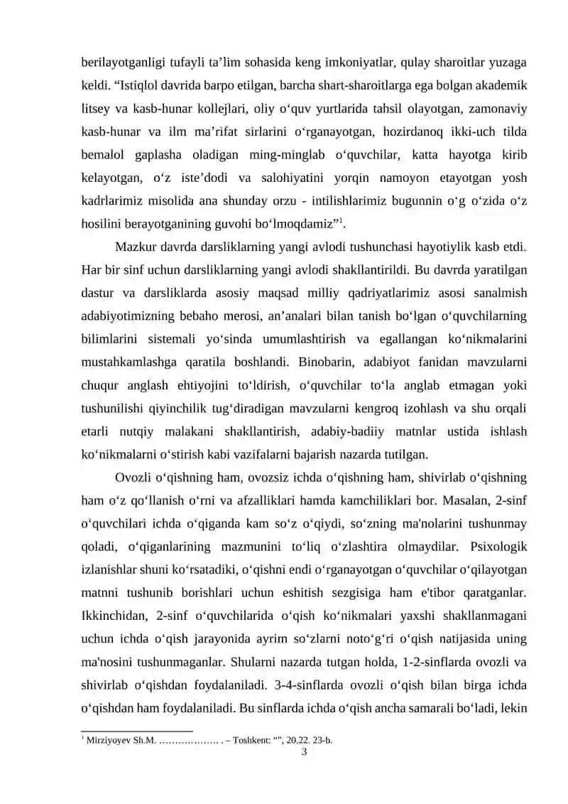 "O'zbek adabiyotini o'qitish metodikasi" 3