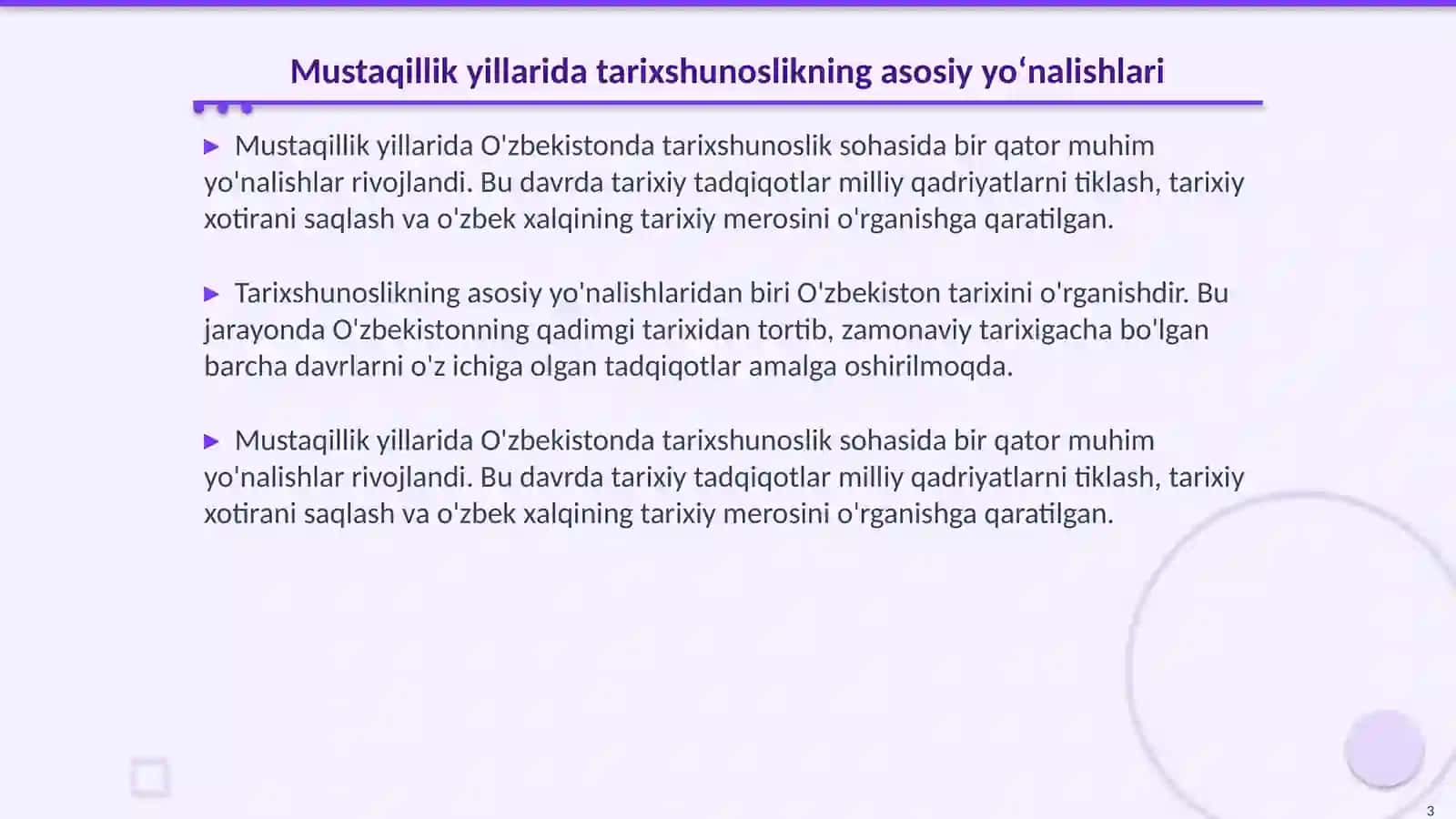 Mustaqillik yillarida tarixshunoslik boʻyicha ilmiy tadqiqot ishlari 3