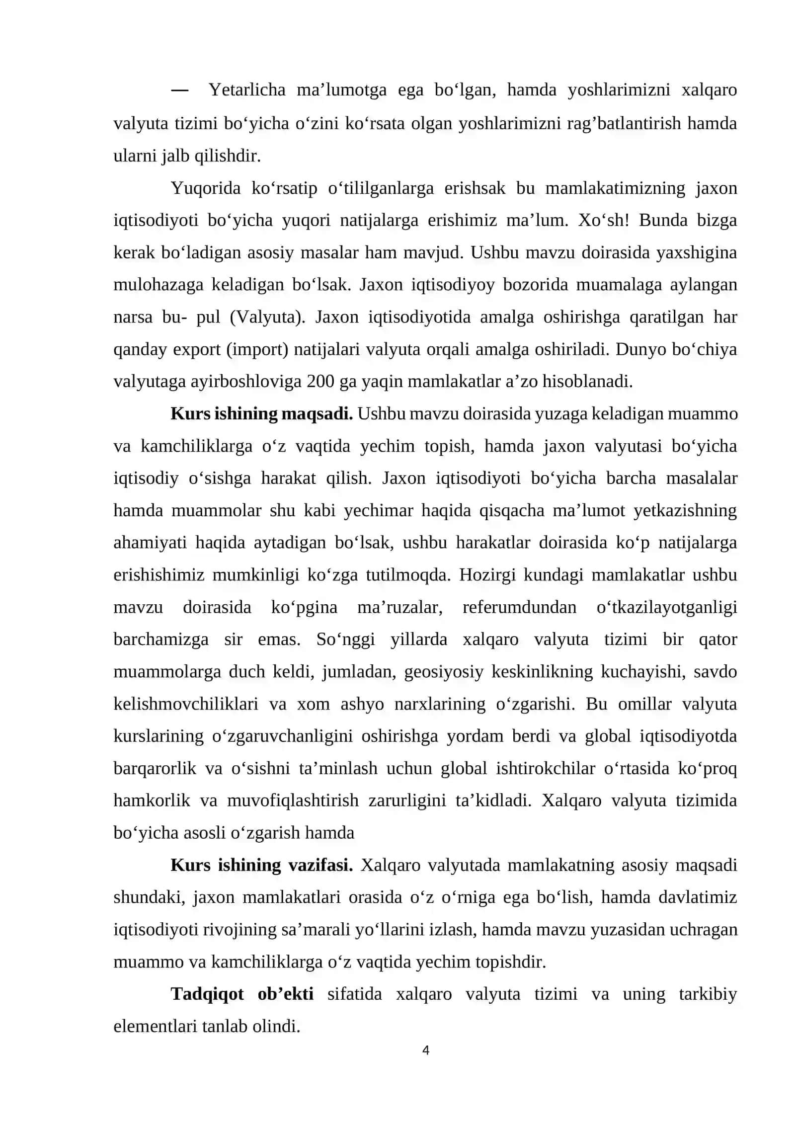 XALQARO VALYUTA TIZIMINI MAQSAD VA VAZIFALARI HAMDA UNI O‘ZBEKISTONNI RIVOJLANISHIDA O‘RNI 3
