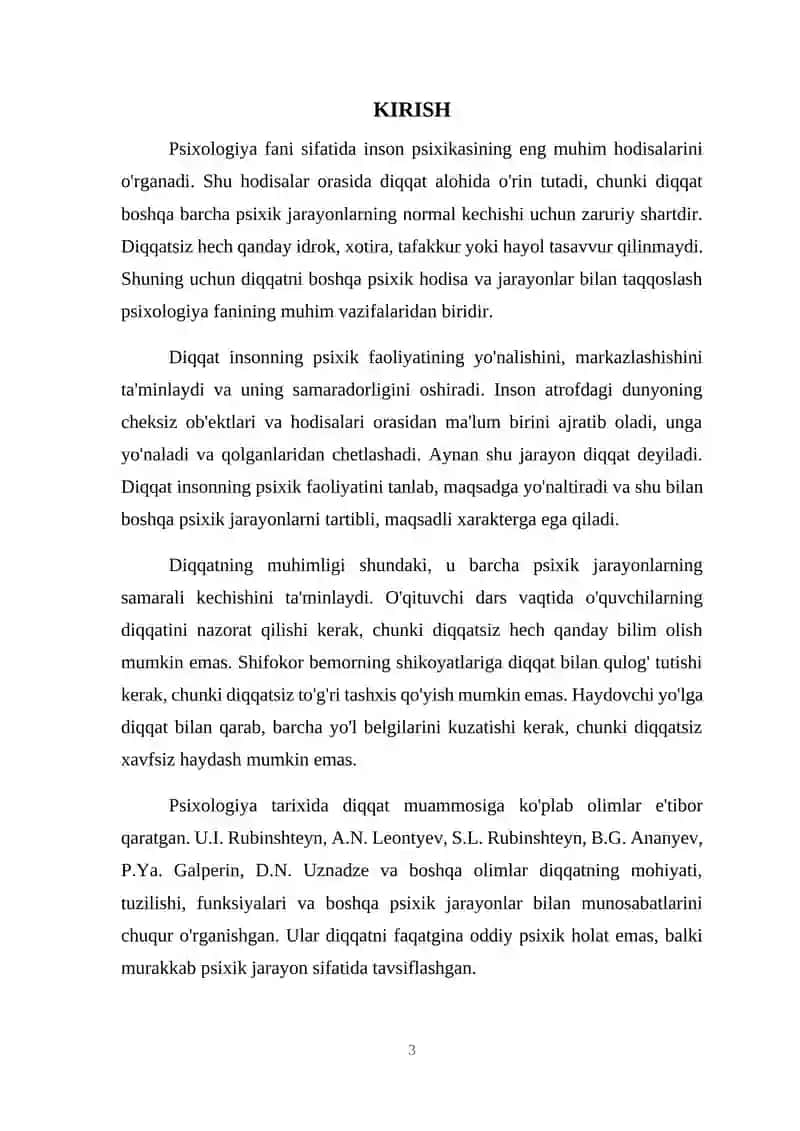 DIQQATNING BOSHQA PSIXIK HODISA
VA JARAYONLARNI TAQQOSLASH 3