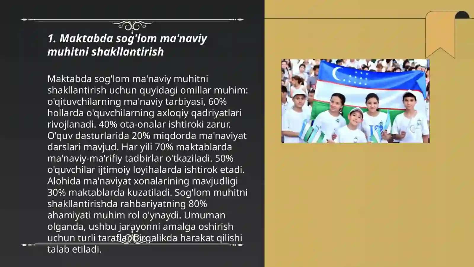 Oilada sog'lom ma'naviy muhitni barqarorlashtirish. Maktab yoshidagi bolalar va mahalla bilan olib boriladigan ijtimoiy pedagogik faoliyat 3
