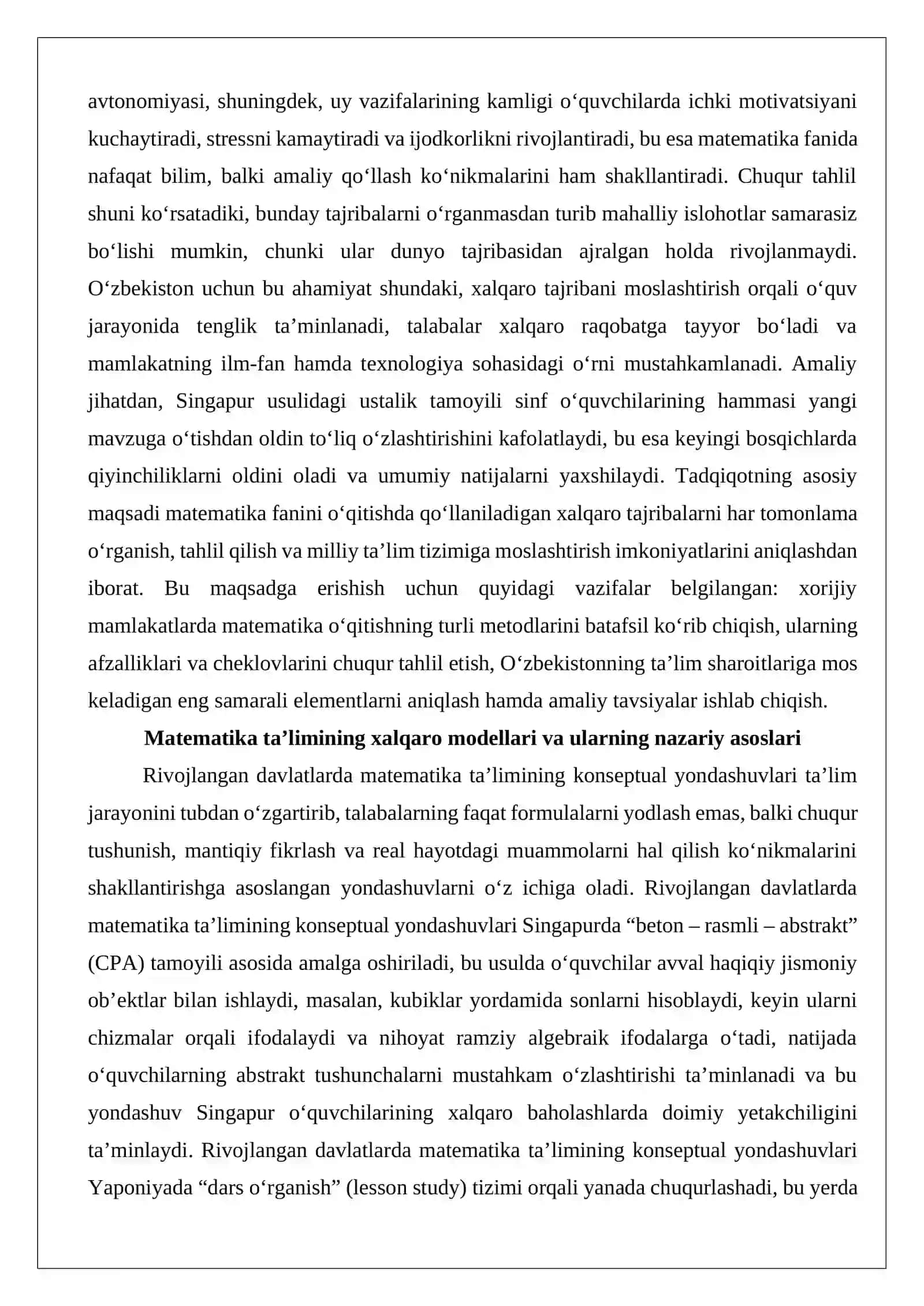 Matematika fanini o‘qitishda qo‘llaniladigan xalqaro tajribalar 3
