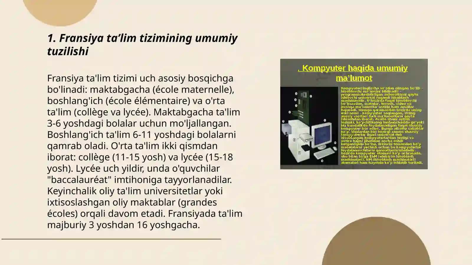 Fransiya taʼlim tizimining "Dual bosqichlariʼʼ xususiyatlari. Hindiston taʼlim tizimi va qiyosiy tahlil 3
