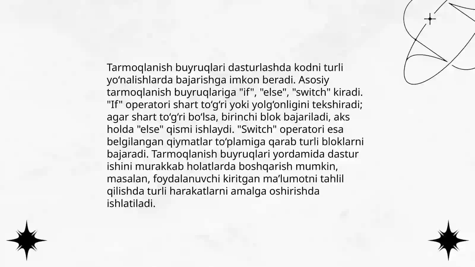 Tarmoqlanish buyruqlariga misollar 3
