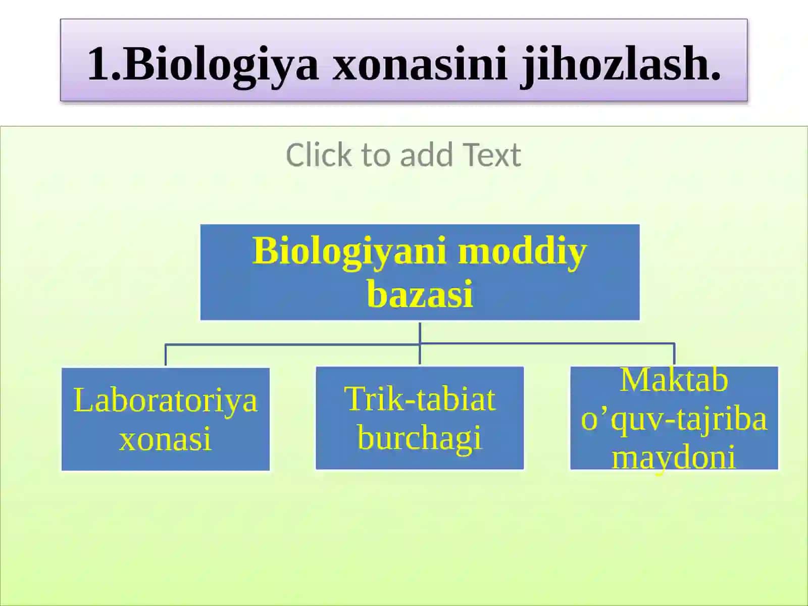 O’QITISH NATIJALARINI NAZORAT QILISH VA BAHOLASH.BIOLOGIYA FANLARINING MODDIY BAZASI 3