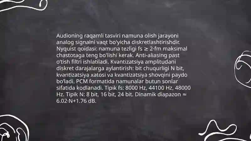 Audioning raqamli tasviri, Audio formatlari va kodeklar, Audioni siqish usullari 3