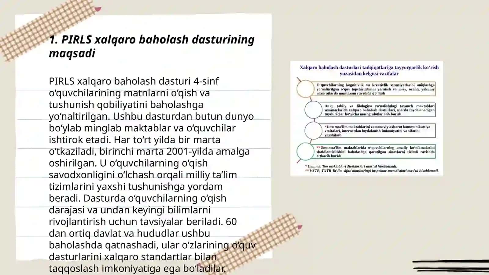 PIRLS xalqaro baxolash dasturi mazmun va mohiyati 3