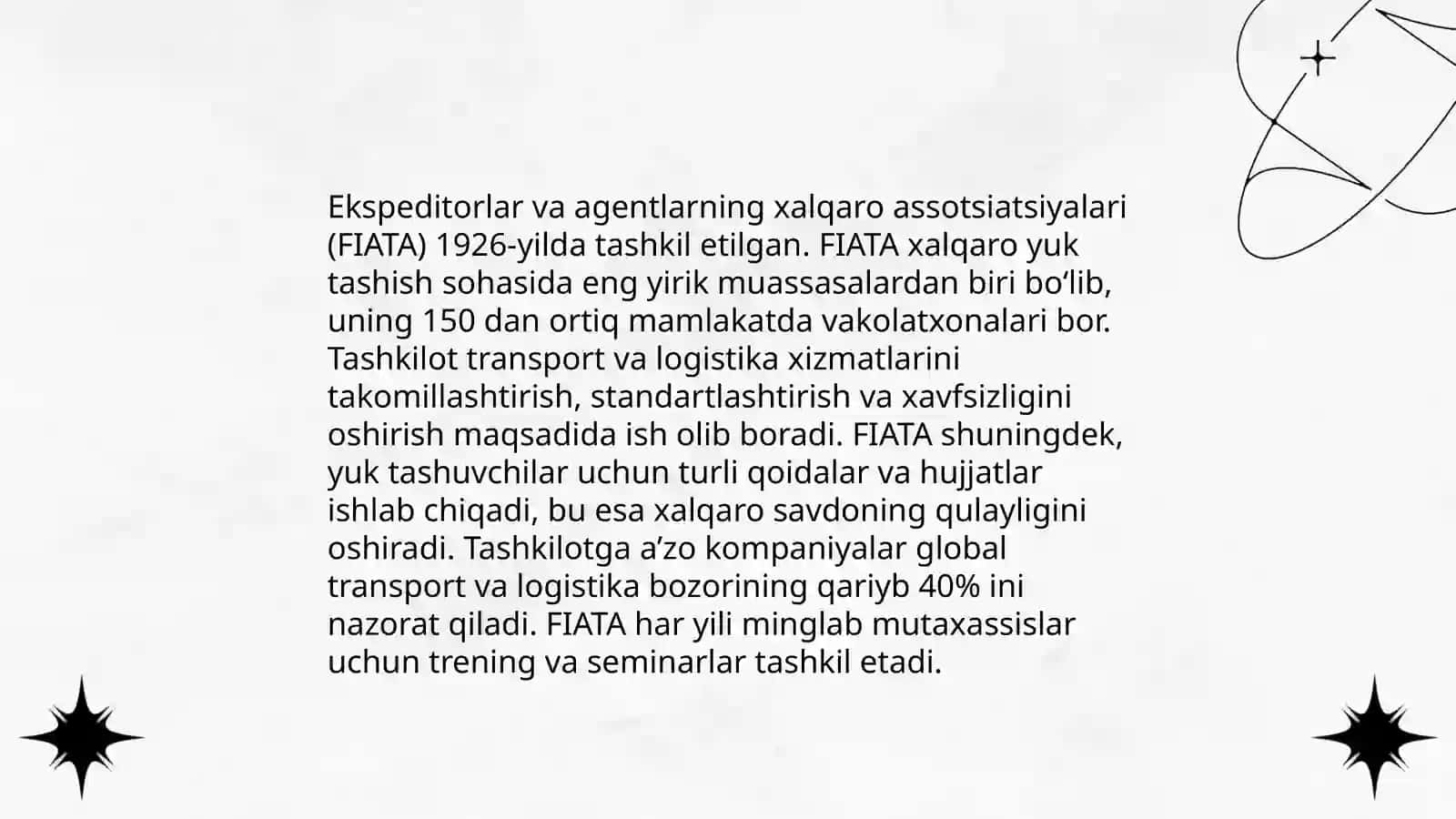 Ekspeditorlar va agentlarning faoliyatini tartibga soluvchi xalqaro va milliy assotsatsiyalar 3