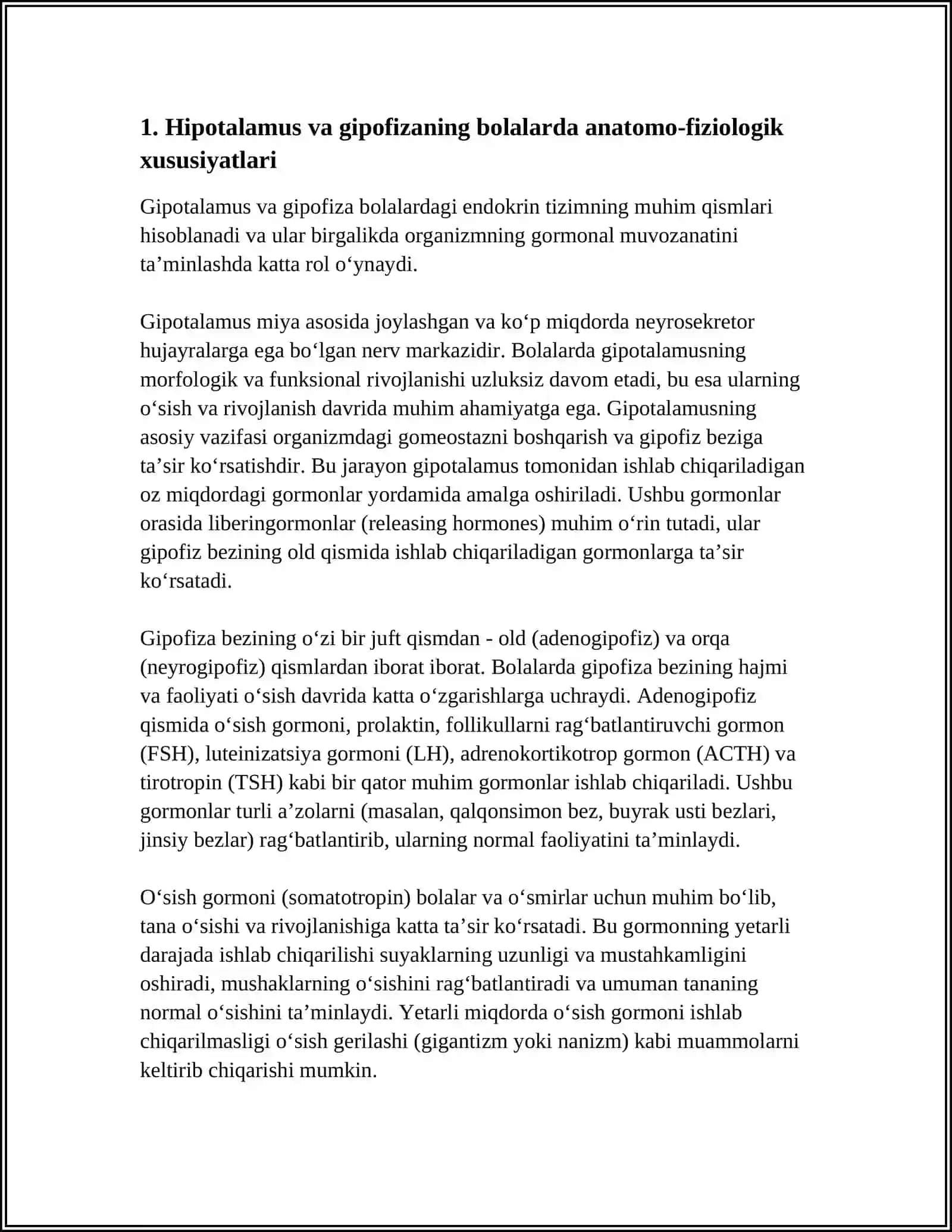 BOLALARDA ENDOKRIN TIZIM A’ZOLARINING ANATOMO-FIZIOLOGIK HUSUSIYATLARI 3