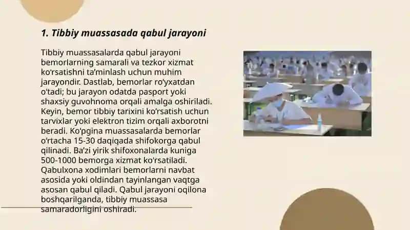 Tibbiy muassasada qabul bo‘limi 3