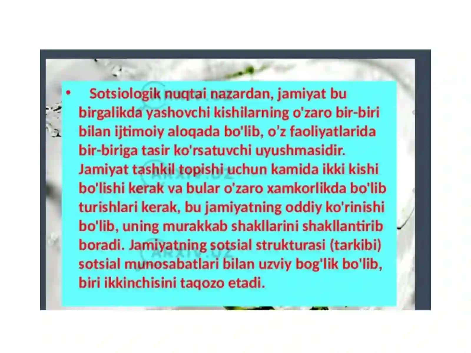 Kishilik jamiyati tarixida sotsial strukturamuamosi ning talqini 3